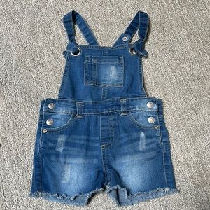 Toddler girls 7 Jeans shortalls. 18 months.